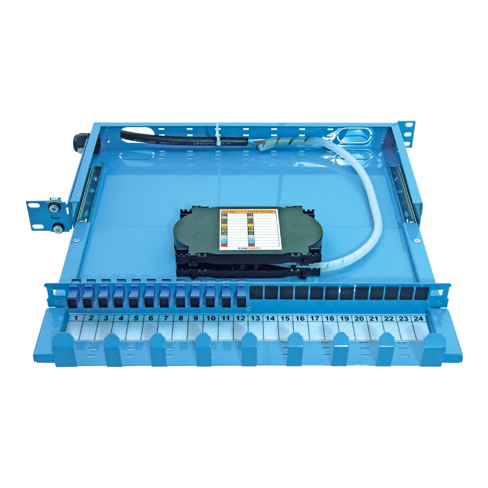 1U 19’’ ve ETSI Kablo Yöneticili Teleskopik Fiber Optik Patch Panel CAN-FPP-700