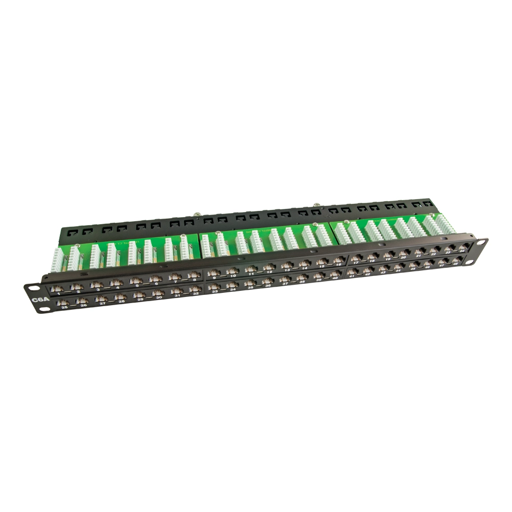48 Port UTP Kategori 6A Patch Panel 1U