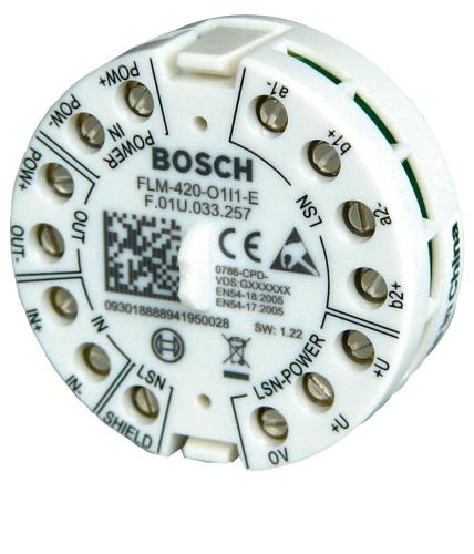 BOSCH FLM-420-O1I1-E Elektronik Adreslenebilir Monitör Modülü, 1 Giriş, 1 Open Kollektör Çıkışlı Kapasiteli, Entegre Kısadevre İzolatörlü,