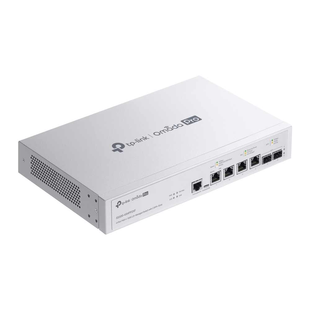 S5500-4XHPP2XF Omada Pro 4 Bağlantı Noktalı PoE++ 10GE L2+, 2 SFP+ Yuvalı Yönetilen Anahtar