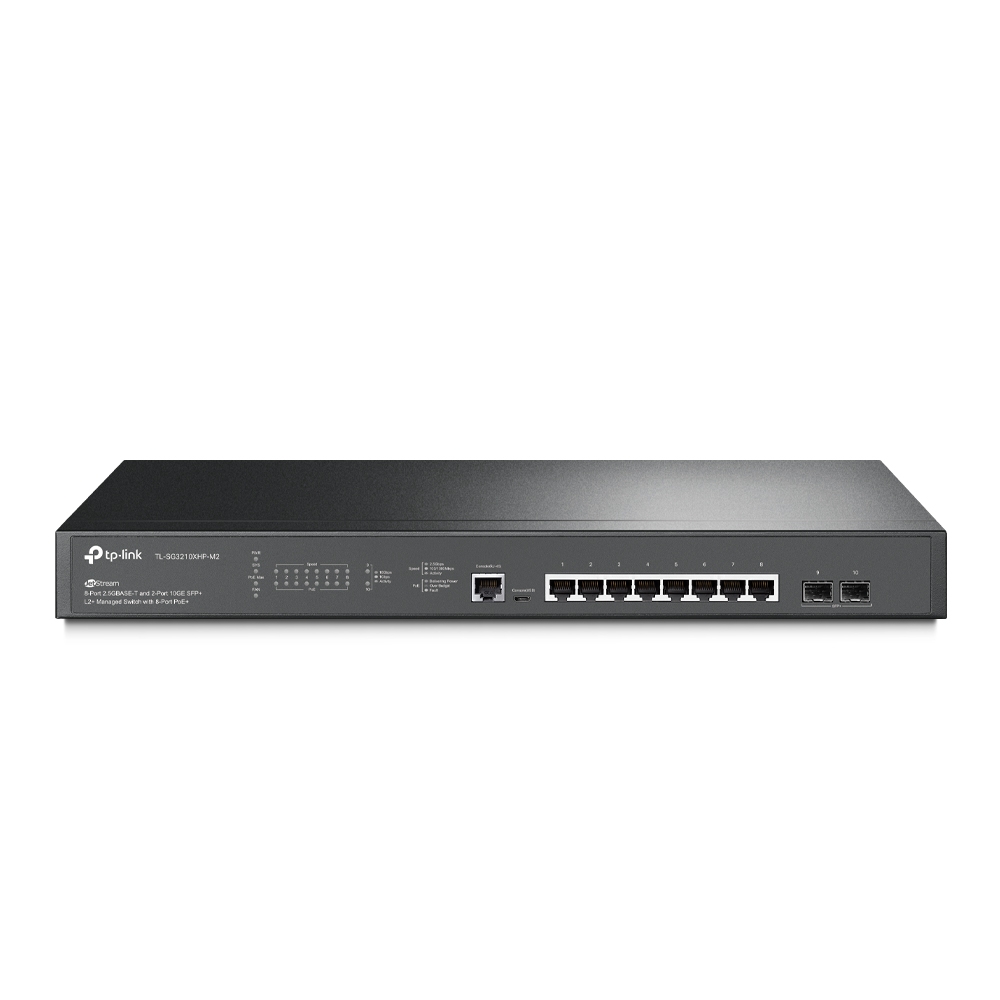 TL-SG3210XHP-M2 JetStream 8-Port 2.5GBASE-T ve 2-Port 10GE SFP+ L2+ 8-Port PoE+ ile Yönetilen Switch