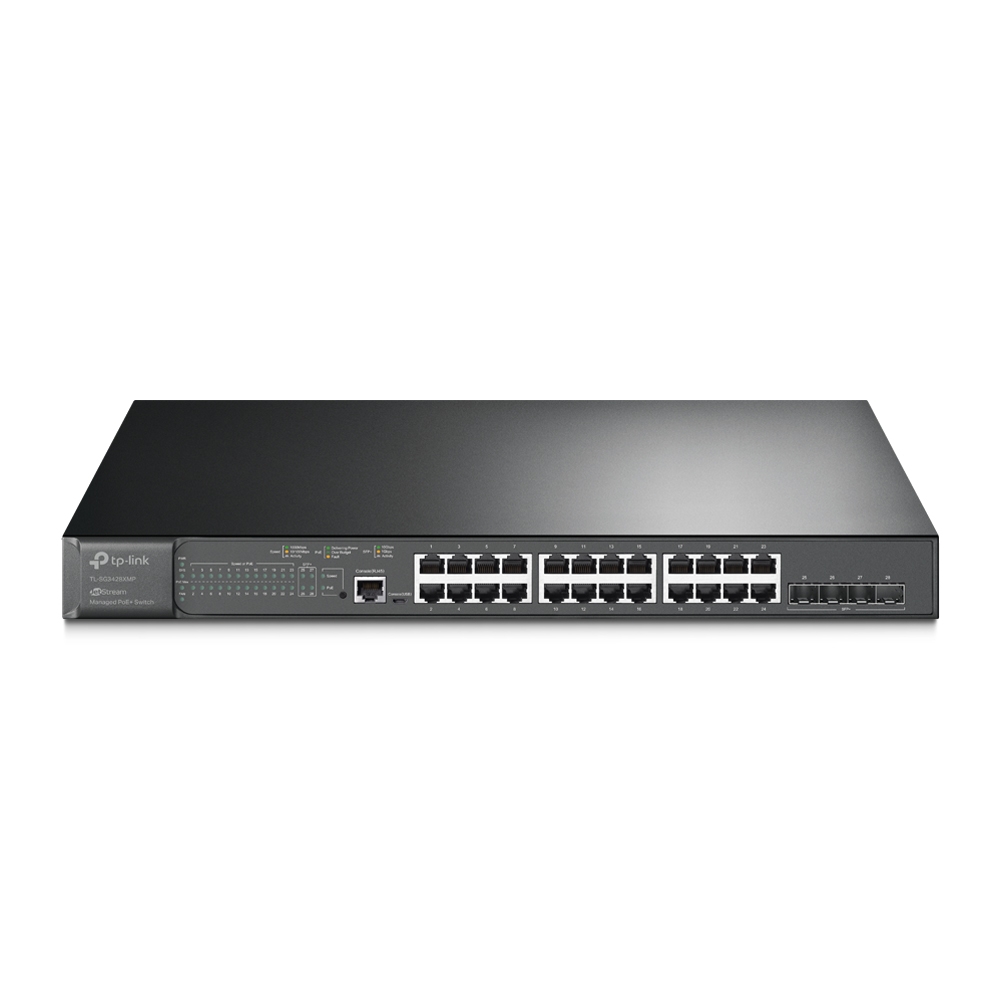 TL-SG3428XMP JetStream 24-Portlu Gigabit ve 4-Portlu 10GE SFP+ L2+ 24-Portlu PoE+ ile Yönetilen Switch