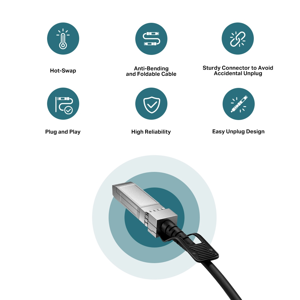 TL-SM5220-1M 1 Metre 10G SFP+ Doğrudan Bağlantı Kablosu