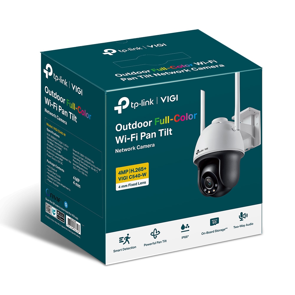 VIGI C540-W 4MP Dış Mekan Tam Renkli Wi-Fi Pan Tilt Ağ Kamerası