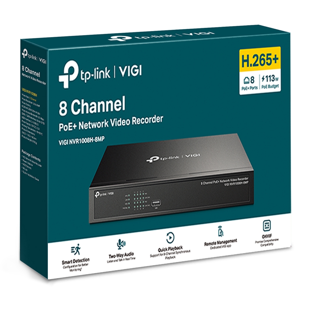 VIGI NVR1008H-8MP V1 8 Kanal PoE+ Ağ Video Kaydedicisi